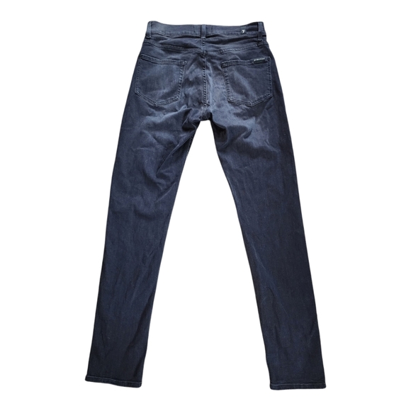 7 For All Mankind Slimmy Tapered Luxe Performance Plus black wash jeans 28 NEW - Picture 2 of 8